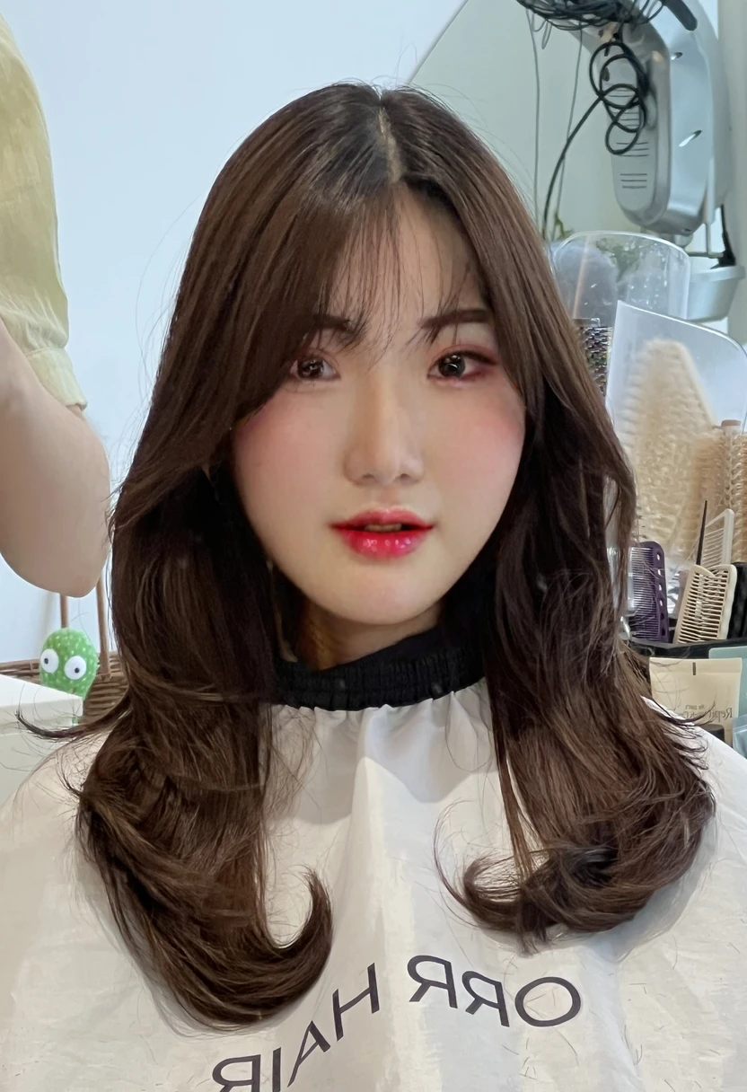 Best Quality, 8k, Masterpiece, (Portrait: 1.3), (photo realistic:1.4), (hyper realistic:1.4), Sharp Focus, looking at viewer, (smoother lighting:1.1), (increase cinematic lighting quality:0.9), realistic lighting, backlighting, light on face, ray trace, (brightening light:1.2), (Increase quality:1.4), sharp detail, (best quality real texture skin:1.4), finely detailed eyes, black_eyes, finely detailed face, 25 year old Korean woman