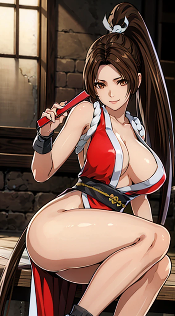((High Kick:1.4))、((attack posture:1.4))、((8K)), ((32k)), ((Highest quality)), ((masterpiece)), ((超High resolution)), ((Tmasterpiece)), (((head shot:1.6)))、((8K)), ((32k)), ((Highest quality)), ((masterpiece)), ((超High resolution)), Fine skin、女性1 person、Red dress, No sleeve, The usual, ((Mai Shiranui:1.2)), Expose your shoulders、魅惑的なsmile、Brown Hair, Brown eyes, Long and high ponytail, hair band, 1 person、5, Japanese Maturutiful指, beautiful長い脚, beautiful体, beautiful鼻, beautifulキャラクターデザイン, Perfect Eyes, Perfect Face, jewelry, See through, smile、hair ornaments, king of fighters,((A large handheld fan:1.6))、
(Tabletop, Highest qualityの, Highest quality, beautifully、beautiful: 1.2), Very detailed, More detailed,適切な体のProfessionalポーション,Tabletop,Ultra-high quality output images,High resolution,Intricate details,Very delicate and beautiful hair,Realistic photos,dream-like,Professionalの照明,Realistic Shadows,Focus Only,
(Big BreastsーティングスカートFine skinの質感, High quality fabric, High quality metallic texture、((Beautiful and dense face))、RAW Photos、Professional, Ultra-fine painting, ((alone)), beautiful胸、Highest quality, Very detailed, Very detailed詳細, Finer details, so beautiful,(Five Fingers, Four fingers and thumb),Concept Art, Anime fantasy artwork, Detailed fantasy art,8KHigh resolution, Detailed Art, 8 Slim legs, Defined, Defined fingers