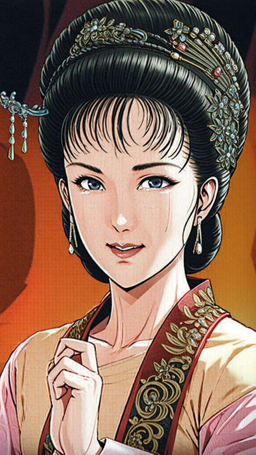 (best quality), (very aesthetic), (ultra-detailed), (best illustration),(a mature female),(perfect face),Suikoden,Mrs. Lin,(((NSFW))),((full_body)),((full_Nude)),(crying),red cheek,sweating,skinny,flushed skin,(hairly),(resting the back of her head on a pillow),(She is lying on her back completely naked),traditional Chinese bedroom,She spreads her pussy wide with her fingers