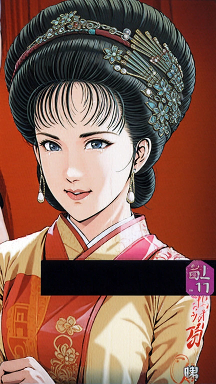 (best quality), (very aesthetic), (ultra-detailed), (best illustration),(a mature female),(perfect face),Suikoden,Mrs. Lin,(((NSFW))),((full_body)),((full_Nude)),(crying),red cheek,sweating,skinny,flushed skin,(hairly),(resting the back of her head on a pillow),(She is lying on her back completely naked),traditional Chinese bedroom,She spreads her pussy wide with her fingers