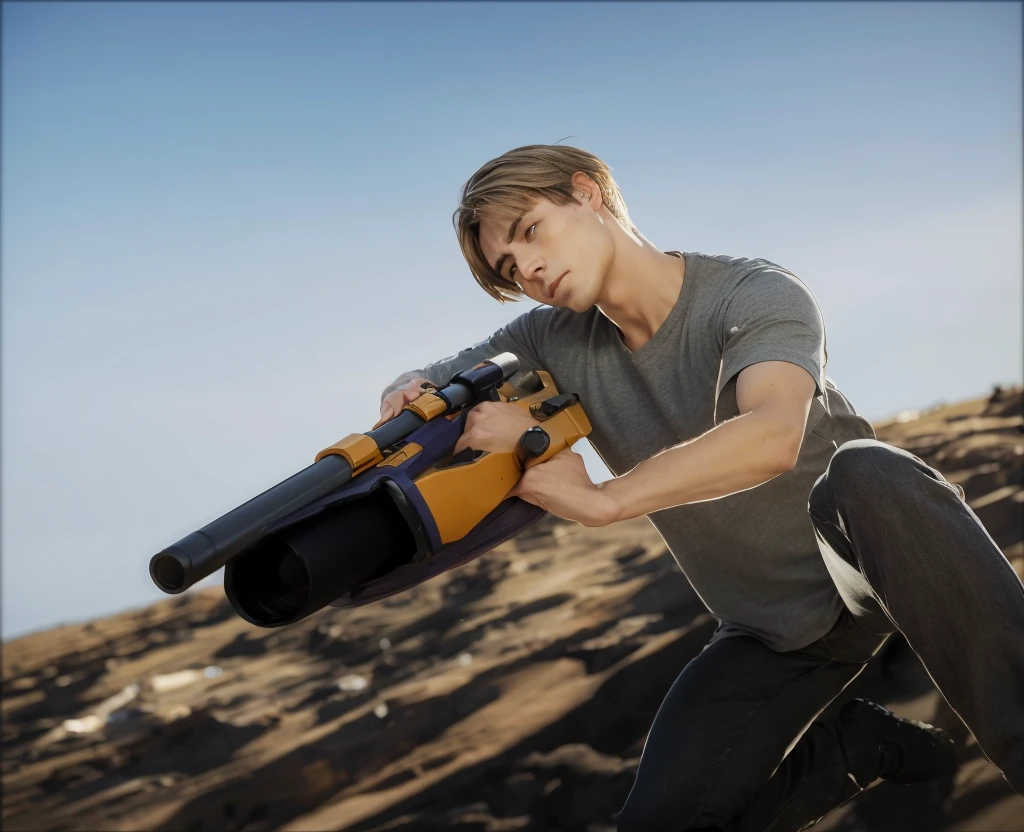 A highly detailed and ultra-realistic scene with a man