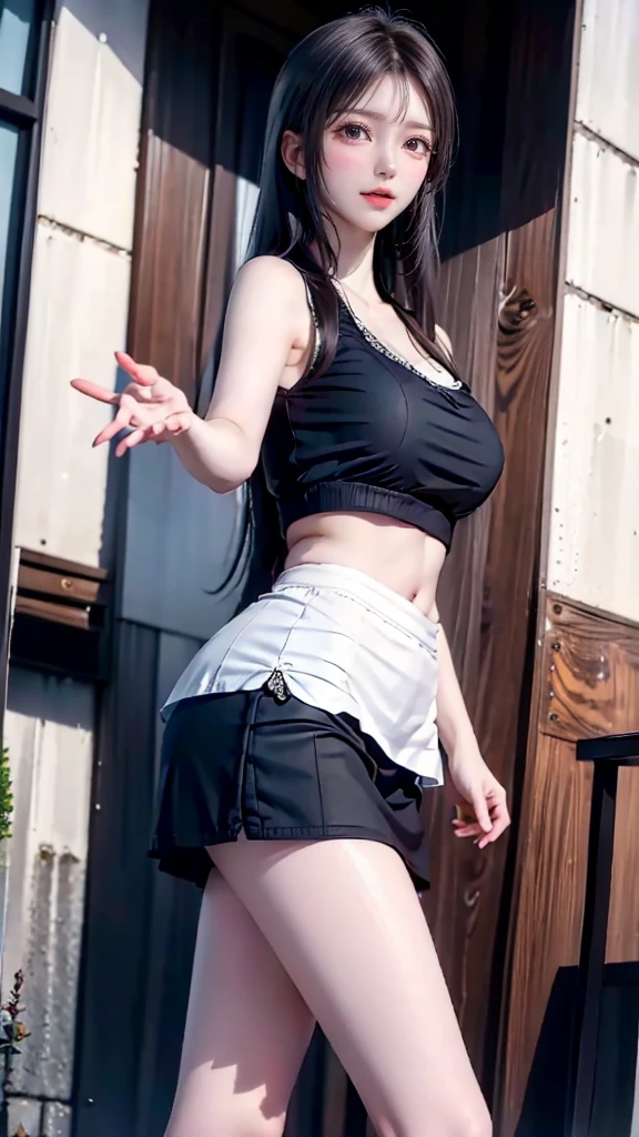 ((Wear a short apron naked、Small size of the apron、Lower milk is always visible、Apron with visible lower milk、Raise your hand to show your armpits、Show underarms、Ultra-realistic armpits、Armpit、Navel、Detailed armpit wrinkles、Stand up straight、realistic navel、The length of the apron is a short apron with a waist length、Detailed armpit pores、Realistic armpit skin、Black armpit skin、Detailed and realistic armpits、armpit pose、The front door is open、gazing at viewer、smil、Full body armpits standing facing the viewer、Show both armpits、Naked in a waist-short apron、Stand straight facing the front、Show armpits、Stand at the front door of the house、Watched over by a pizza delivery man、Stand in front of the delivery man at the front door of your house)), (illustratio), (hight resolution), (8K), (ighly detailed), (The best illustrations), (armpit pose、Raise your hands in a bare apron to show your armpits、beatiful detailed eyes), (top-quality), (ultra-detailliert), (​masterpiece), (wall-paper), (详细的脸、red lipsticks), (A smile、((40 years,red lipsticks,femele,Show realistic armpits))、Brown hair,high-ponytail Hairstyle,((Wear only an apron、Show the navel、Show armpits)), japanes,(Slim body、Small)