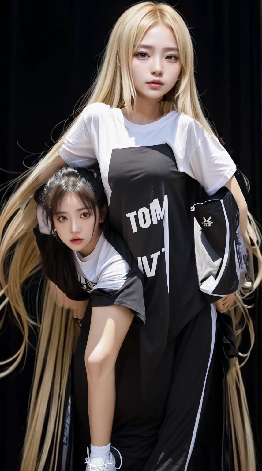 (SFW:1.5), 1 Female, Age 20, Baggy T-shirt(White)((Short sleeve))、T-shirts reach down to the waist, The pants are hot pants like those worn at the gym., In the heat, (Perfect Anatomy), Mastepiece, Ultra High Quality, It is high resolution., 8k, It's photorealistic, background: The finest suite in a luxury resort hotel