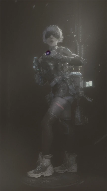 ((The best quality)), ((Masterpiece)), (Very detailed:1.3), ..............3D, beautiful (Cyberpunk:1.3) hacker woman, short hairstyle,short hair, Return to viewer, Thick hair, Operating computer terminal, head mounted display, computer server, LCD screen, fiber optic cable, Company logo, HDR (High Dymanic Range), ray tracing, NVIDIA RTX, super resolution, Unreal 5, Subsoil Scatter, PBR texture, Post-processing, Anisotropic filtering, depth of field, maximum sharpness and sharpness, Multilayer textures, Albedo y Highlight Maps, Surface shading, Accurate simulation of light-material interactions, perfect proportions, octane rendering, duotone lighting, Low ISO, white balance, rule of thirds, wide opening, 8K RAW, efficient sub-pixels, sub-pixel convolution, glow particles, dynamic  pose