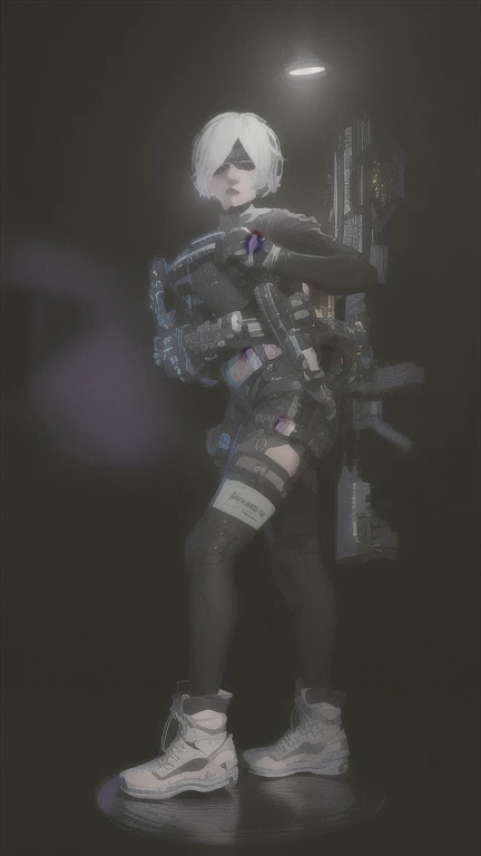 ((The best quality)), ((Masterpiece)), (Very detailed:1.3), ..............3D, beautiful (Cyberpunk:1.3) hacker woman, short hairstyle,short hair, Return to viewer, Thick hair, Operating computer terminal, head mounted display, computer server, LCD screen, fiber optic cable, Company logo, HDR (High Dymanic Range), ray tracing, NVIDIA RTX, super resolution, Unreal 5, Subsoil Scatter, PBR texture, Post-processing, Anisotropic filtering, depth of field, maximum sharpness and sharpness, Multilayer textures, Albedo y Highlight Maps, Surface shading, Accurate simulation of light-material interactions, perfect proportions, octane rendering, duotone lighting, Low ISO, white balance, rule of thirds, wide opening, 8K RAW, efficient -pixels, -pixel convolution, glow particles, dynamic  pose