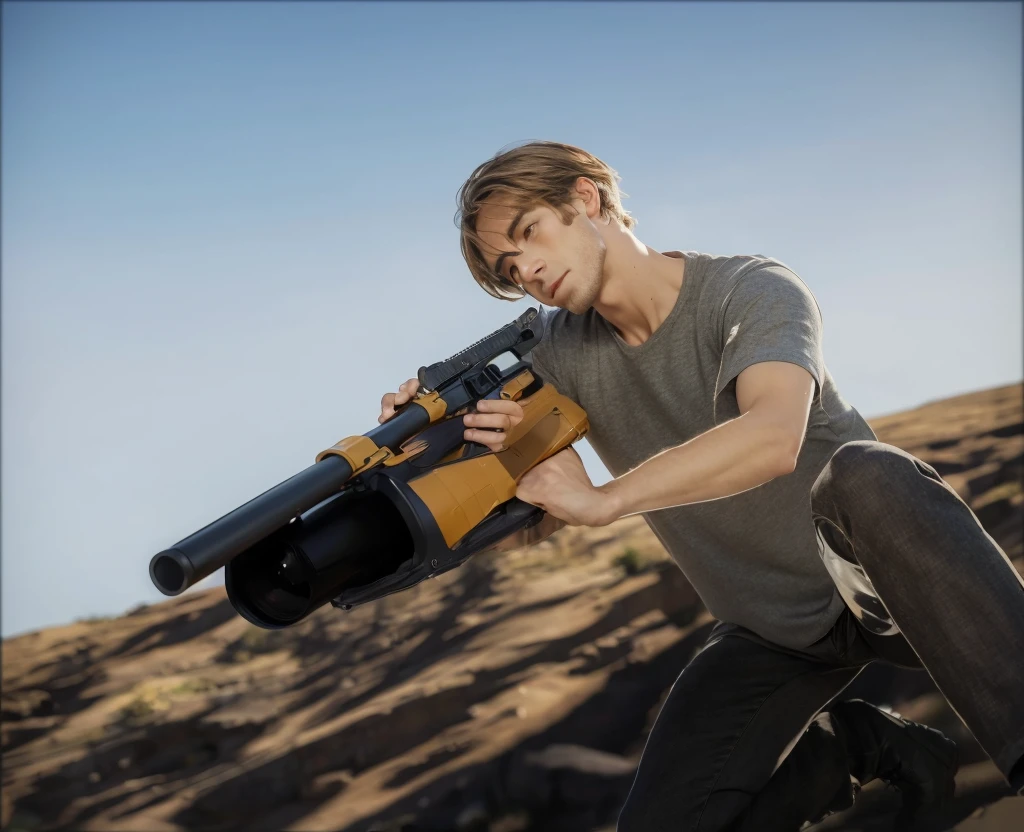 A highly detailed and ultra-realistic scene with a european man