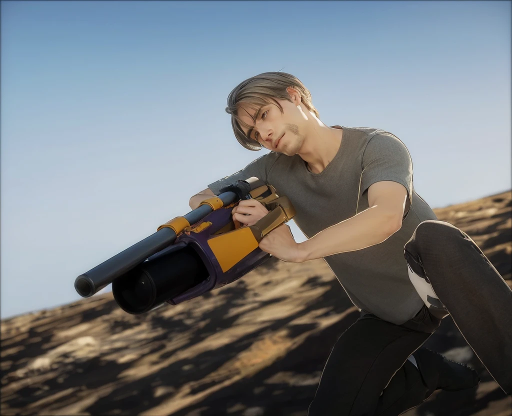 A highly detailed and ultra-realistic scene with a european man