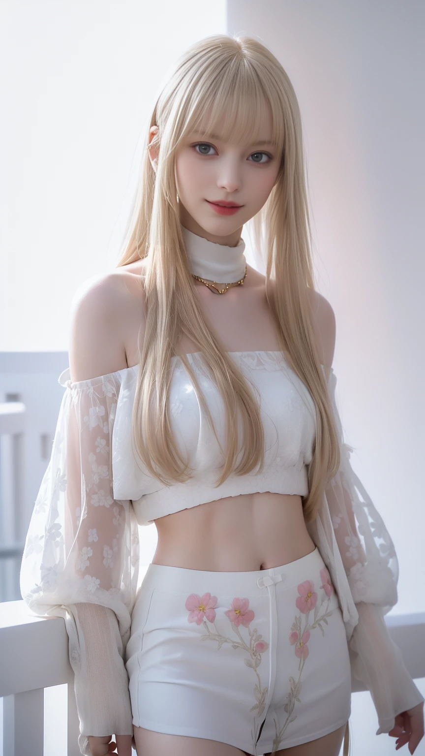 Hand-knitted sweater、（（halterneck、Camisole Micro Mini Skirt、、White panties look））　（（（Sleeveless、Visible from the side to the bust top）））、、