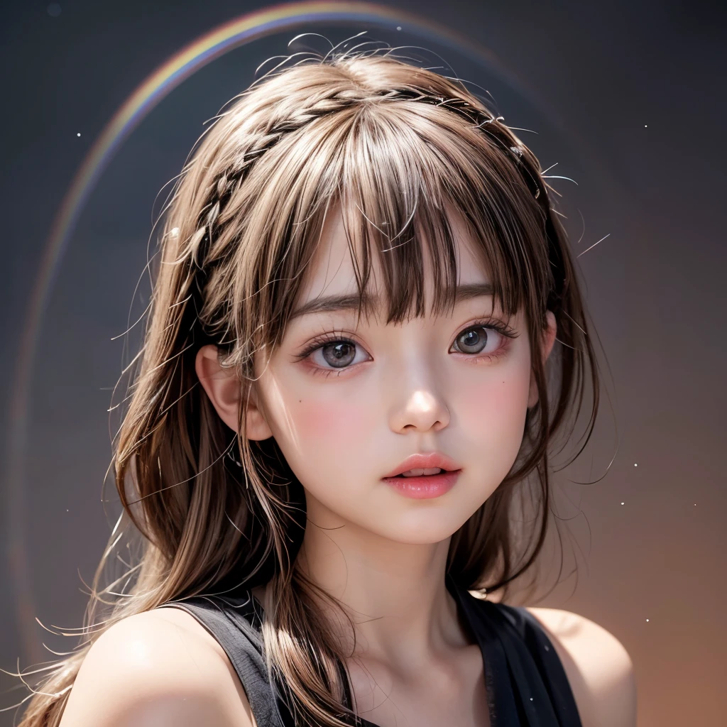 NSFW, 8k, High-level, absurd, masterpiece, best quality, primitive, very detailed CG, very detailed wallpaper, perfect lighting, Extremely detailed (((The personifying " セーラムーン " as a ))), MysticSight, Tyndall effect, Tyndall scattering, Studio gray background with (many Dazzling RainbowColor particles BokeH:1.28), (RoundlyButts, ThighGap), (Exposed:0.4), (Assfocus with looking ahead), BREAK (NOGIZAKA face variations) Extremely Detailed very KAWAII face variations, perfect anatomy, Childish, captivating gaze, elaborate detailed Eyes with (sparkling highlights:1.28), long eyelashes、Glossy RED Lips with beautiful details, Coquettish tongue, Rosy cheeks, Radiant PearlSkin with clear transparency . { (Dynamic LifeLike expressions:1.4) | :d) }, (large eyes:-1) .