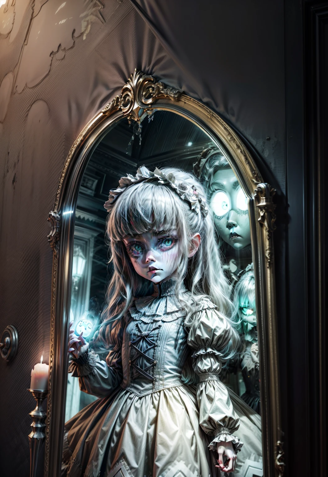 Ghost monster high,mirror,creepy,cute, art 8k,masterpiece,score_9,score_8,score_7,score_8_up,score_7_up,score_6_up, game
pmmkr2024, best quality, trending on artstation,