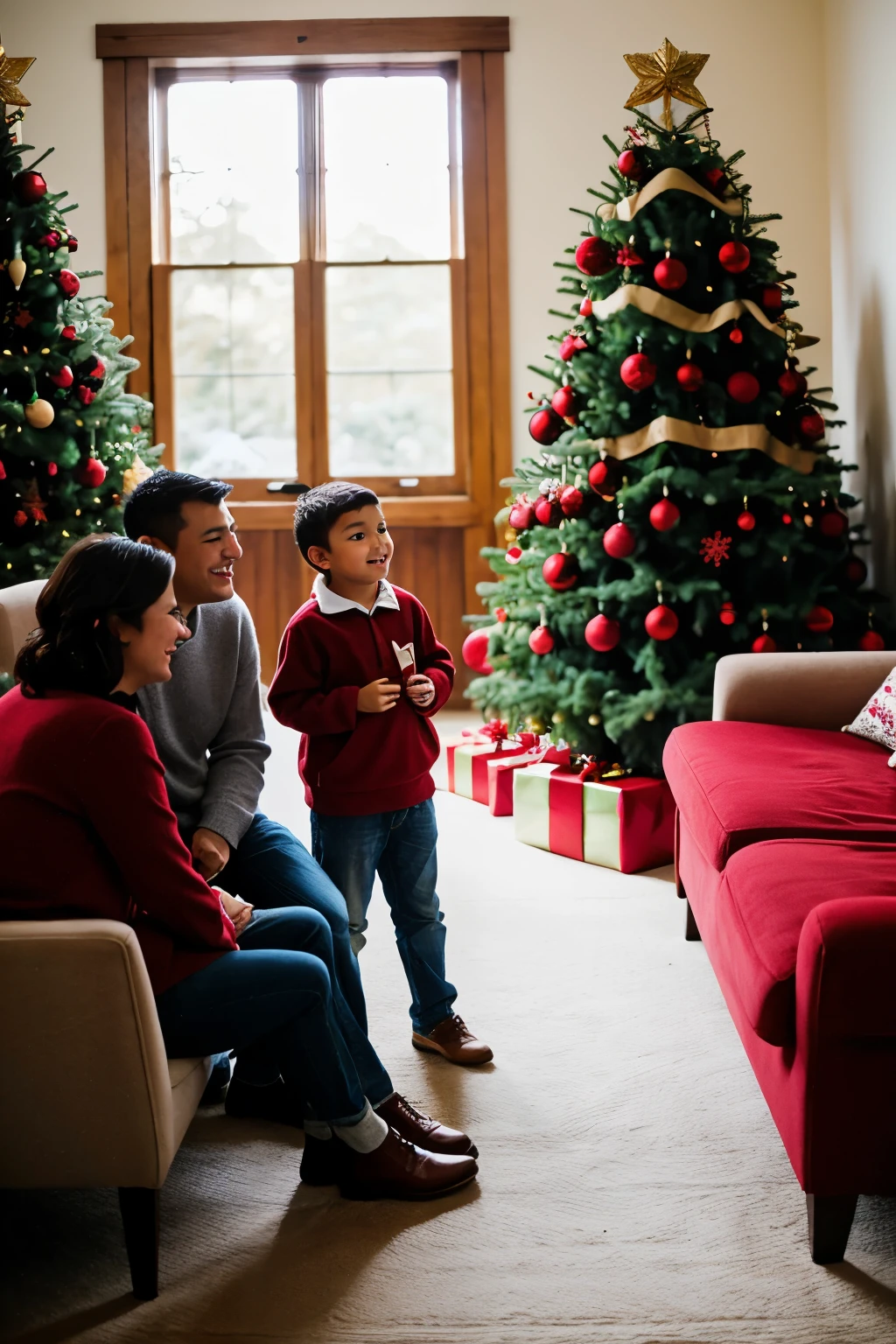 families gathered at christmas





