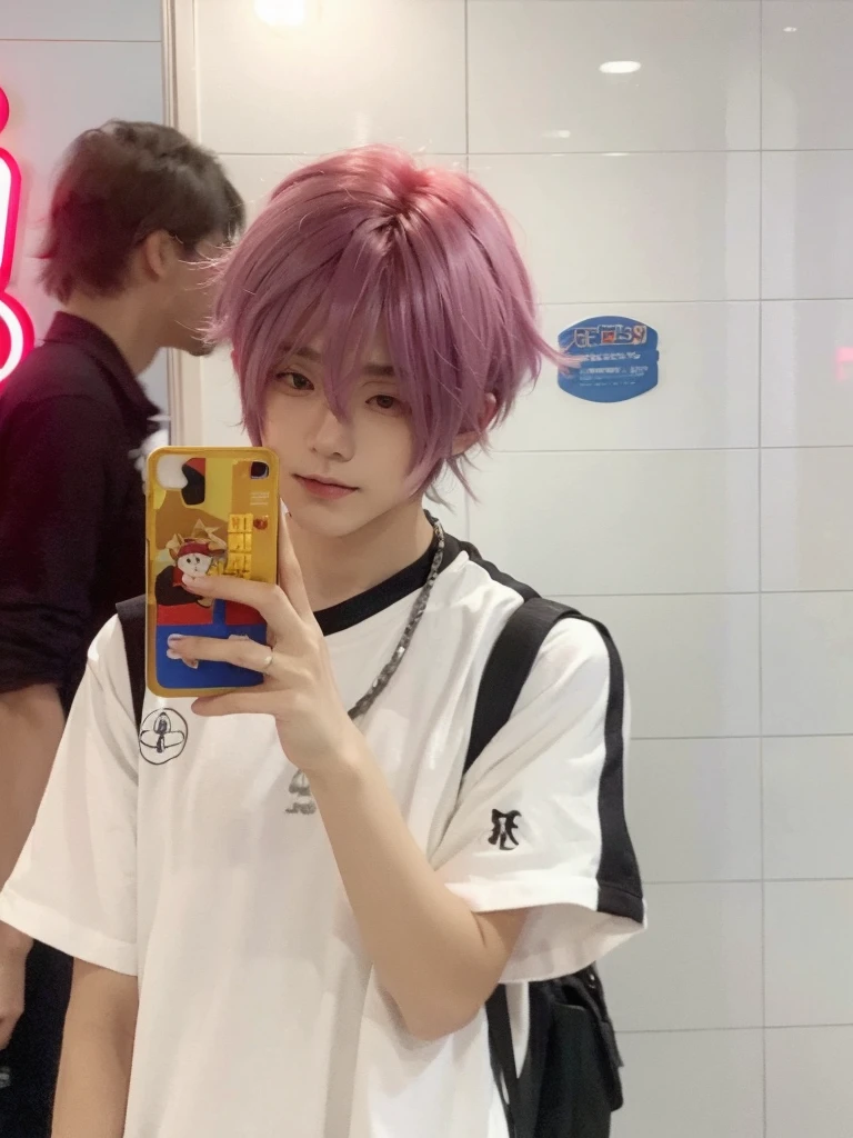 Anime gray purple hair color male