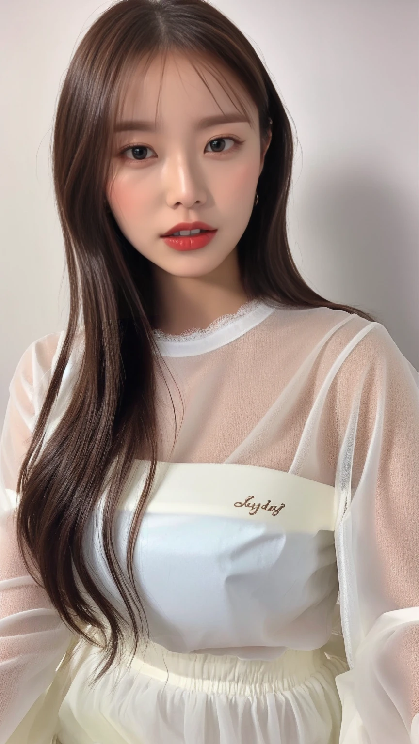 Sudden rain、Sexy Woman、Round face、so beautiful。Huge 、Pure white buggy shirt with lace see-through、Brown haired、No background、Close-up、Studio Lighting、Movie Light、Highest quality、Cowboy Shot、Wide shot of a person in the rain、The shirt clings to the body、Shows signs of wear and tear。