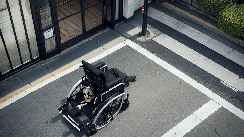 Black Flag, wheelchair, wheelchair, Skeleton, skull, black
