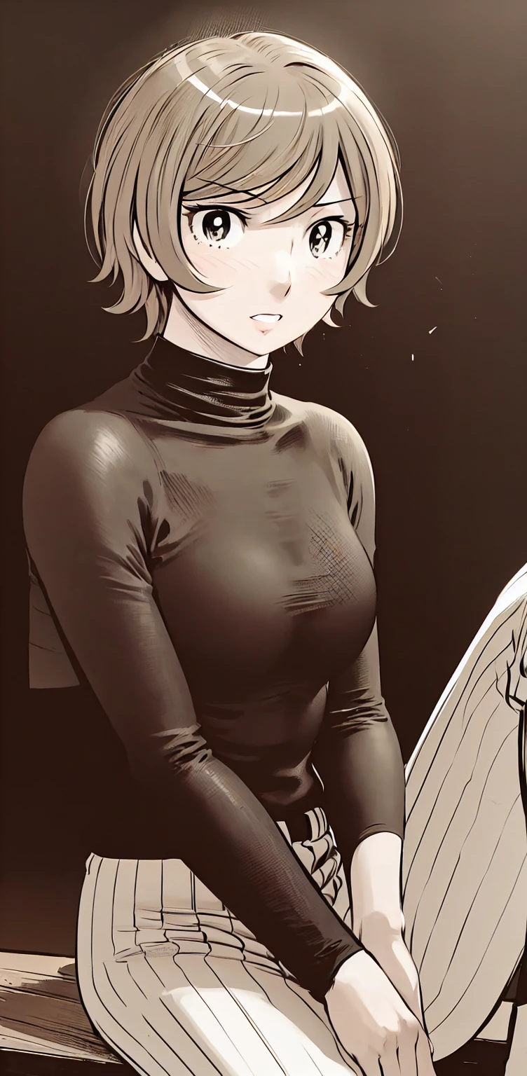 、(masterpiece、Highest quality)、Highest quality, Ultra-high resolution, (((masterpiece))), alone, Sweat、Big eyes,Show Viewer,
blonde,(short hair:1.2),
(Baseball uniforms:1.2), (Highest quality:1.3),One Girl,turtleneck、Black undershirt、School grounds