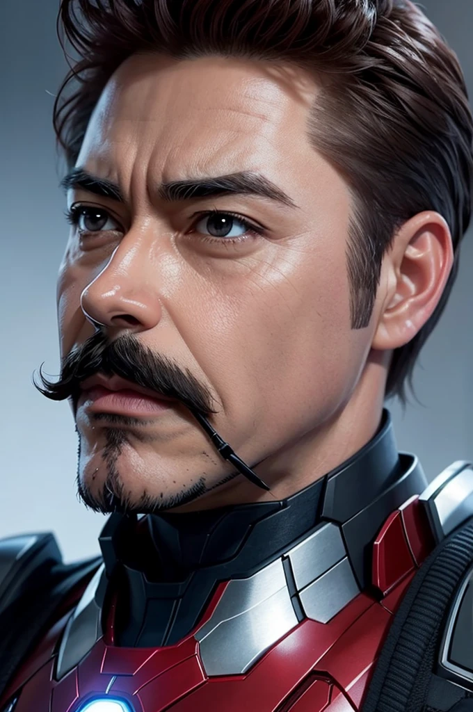 Draw Tony Stark using a mustache