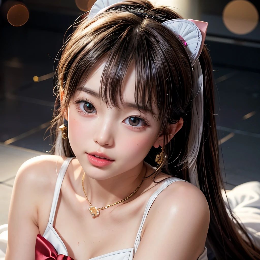 NSFW, 8k, High-level, absurd, masterpiece, best quality, primitive, very detailed CG, very detailed wallpaper, perfect lighting, Extremely detailed (((The personifying " Sailor Moon " as a Little Girl))), MysticSight, Tyndall effect, Tyndall scattering, Studio gray background with (many Dazzling RainbowColor particles BokeH:1.28), (RoundlyButts, ThighGap), (Exposed:0.4), (Assfocus with looking ahead), BREAK (NOGIZAKA face variations) Extremely Detailed very KAWAII face variations, perfect anatomy, Childish, captivating gaze, elaborate detailed Eyes with (sparkling highlights:1.28), long eyelashes、Glossy RED Lips with beautiful details, Coquettish tongue, Rosy cheeks, Radiant PearlSkin with clear transparency . { (Dynamic LifeLike expressions:1.4) | :d) }, (large eyes:-1) .