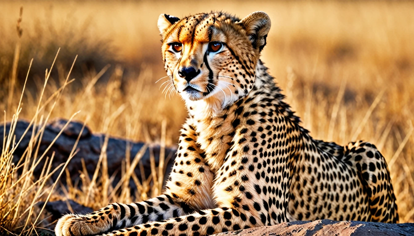 score_9, score_8_up, score_7_up, source_photo, photography, realistic, detailed, rating safe,  A Cheetah, sitting,