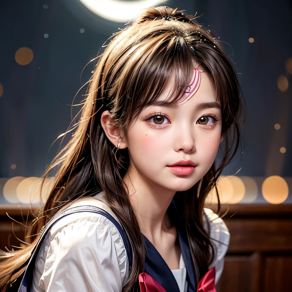 NSFW, 8k, High-level, absurd, masterpiece, best quality, primitive, very detailed CG, very detailed wallpaper, perfect lighting, Extremely detailed (((The personifying " Sailor Moon " as a Little Girl))), MysticSight, Tyndall effect, Tyndall scattering, Studio gray background with (many Dazzling RainbowColor particles BokeH:1.28), (RoundlyButts, ThighGap), (Exposed:0.4), (Assfocus with looking ahead), BREAK (NOGIZAKA face variations) Extremely Detailed very KAWAII face variations, perfect anatomy, Childish, captivating gaze, elaborate detailed Eyes with (sparkling highlights:1.28), long eyelashes、Glossy RED Lips with beautiful details, Coquettish tongue, Rosy cheeks, Radiant PearlSkin with clear transparency . { (Dynamic LifeLike expressions:1.4) | :d) }, (large eyes:-1) .