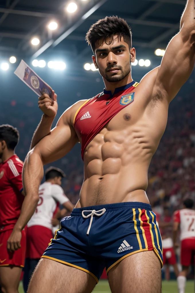 Muscular Indian football champion