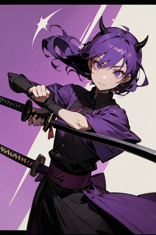 demon hunter who uses a lavender katana