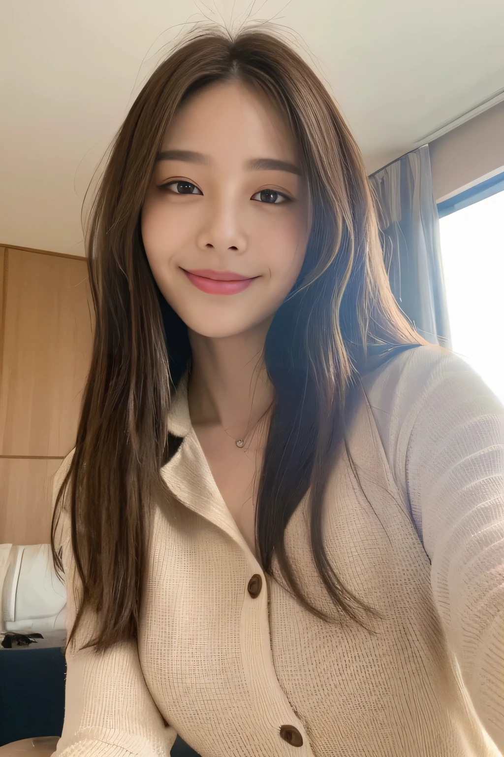 seed:2020674263.((Full body angle:1.1)).((Highest quality, 8K, masterpiece:1.3)), ((from below:1.1)).concentrated:1.2, Perfect body beauty:1.4, Hips:1.2, ((Delicate Hair)), (Colorful button-through crop shirt :1.1) , ((Highest quality、8k、masterpiece:1.3))、1 Girl、A sloppy smile、Esbian all over、Slim face、Big Boobs、Beautiful woman、(Dark Brown Hair)、Long Hair、1、Flickering Valley、Detailed eyes、double eyelid、Blurred Background、超Slim face、Smile、Looking down、stroll、
