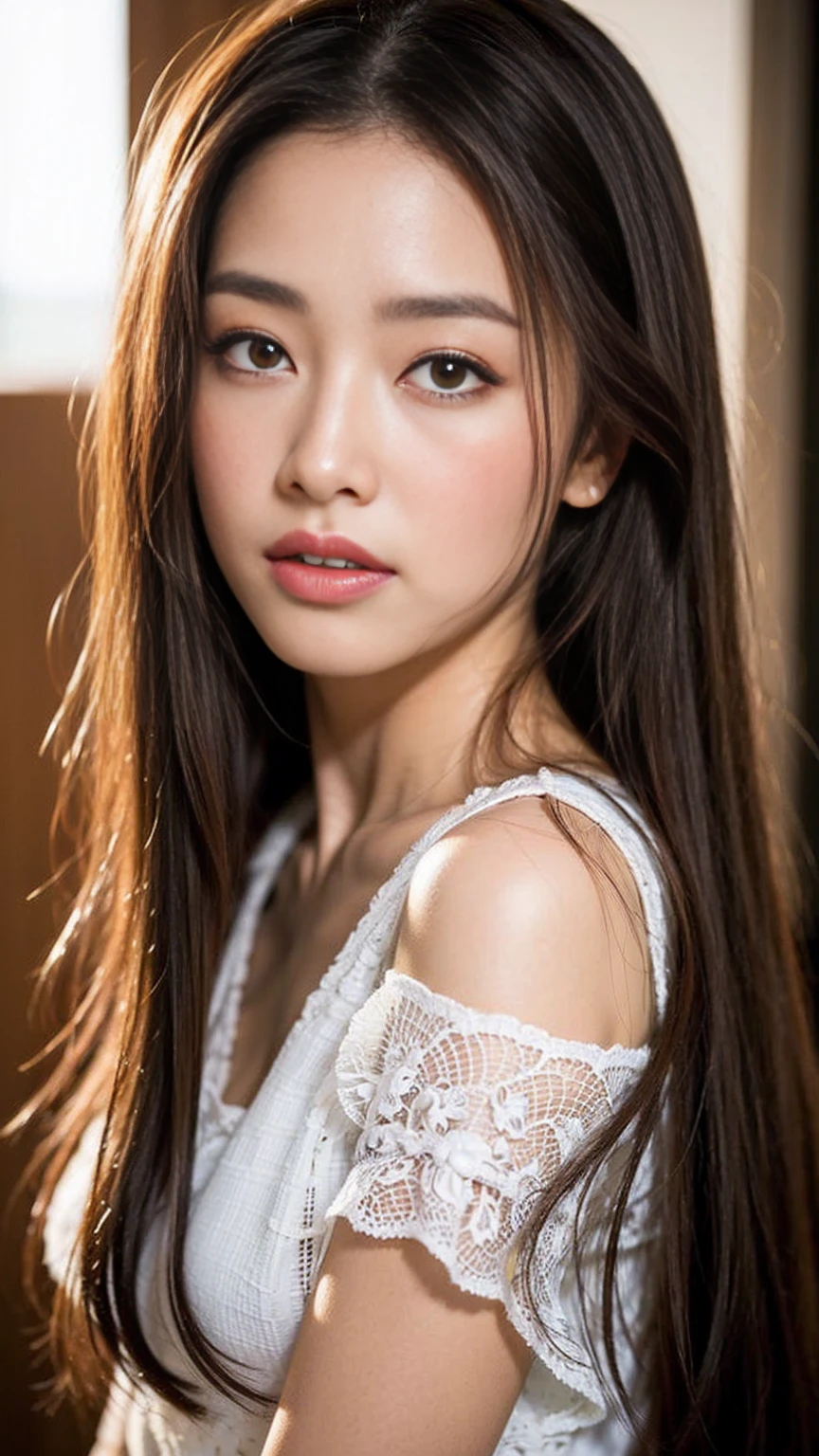 Dark brown hair、Light brown eyes、Japanese actress face、 Lady、I'Iは彼とIが好きです'I'Iは40歳くらいです.、(Intricate details:1.2)、(Which one is on top??:1.4)、 (超High resolution:1.2)、超High resolution、(Finely tuned)、(Detailed faceの特徴)、Hmph、8K resolution、D cup size breasts、Long Hair、Updostyle, Updo、Hair Bun、1 Girl, A look of deep sadness, (Very detailed美しい顔), (Orchid style beautiful and cute floral kimono:1.5), (Highest quality:1.4), (Very detailed)、Beautiful white skin,  Please open your mouth a little、Legs visible through kimono、Weakness Pose、 pose、japanese kimono、kimono、Place your hands on the floor、barefoot、Realistic, High resolution, 1 female, alone, Move up by one'Waist high, View the viewer, (Detailed face), kimono, Fine Jewelry、gem、Lots of flowers、Light Purple Idium Chest、Gorgeous girl、華やかなkimono、cherry blossoms、背景のcherry blossoms、