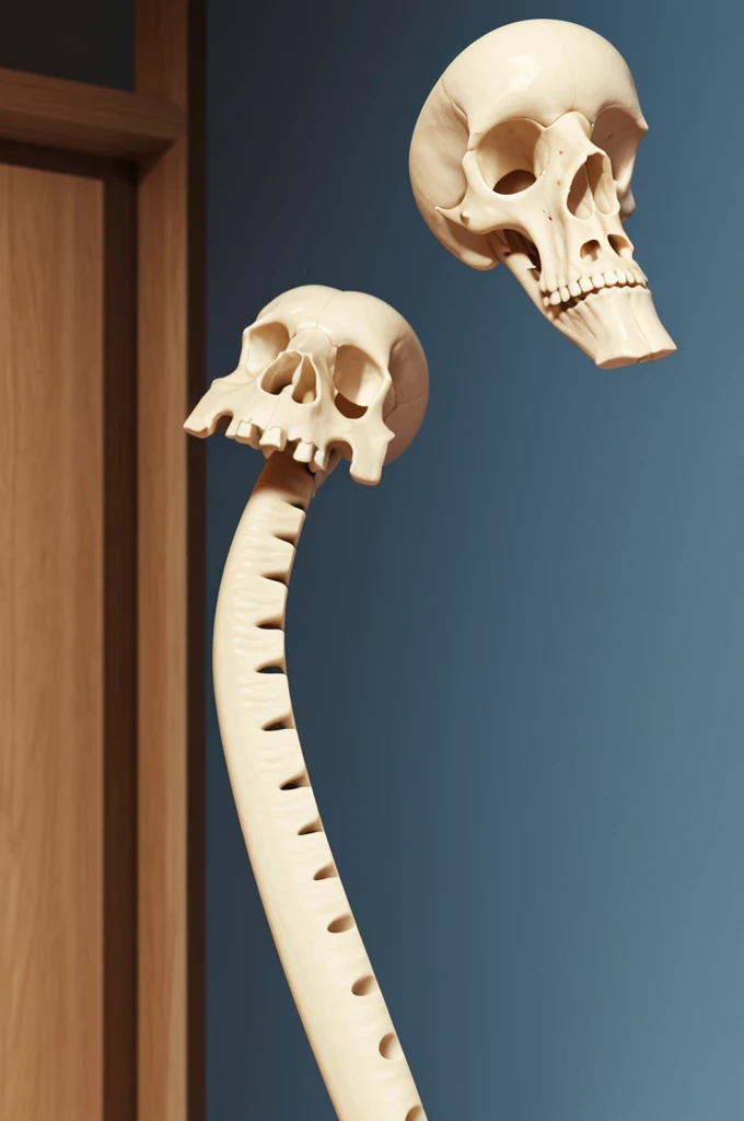 An animated long bone with a face 
