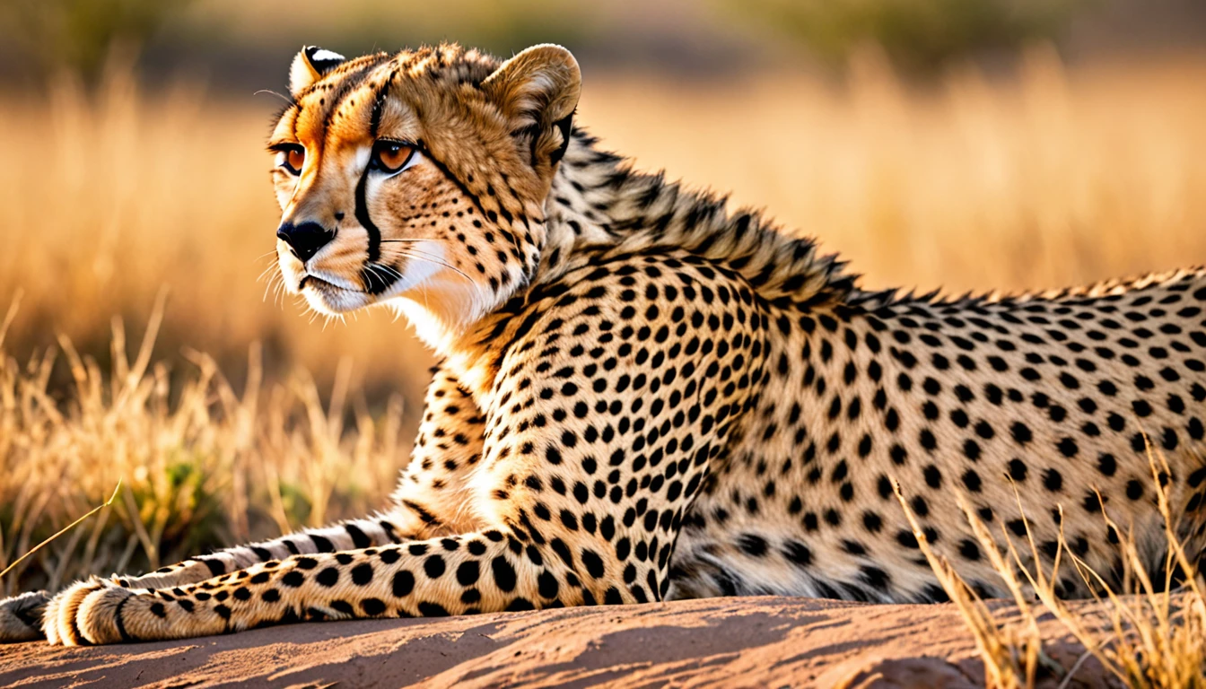 score_9, score_8_up, score_7_up, source_photo, photography, realistic, detailed, rating safe,  A Cheetah, leaning back,
