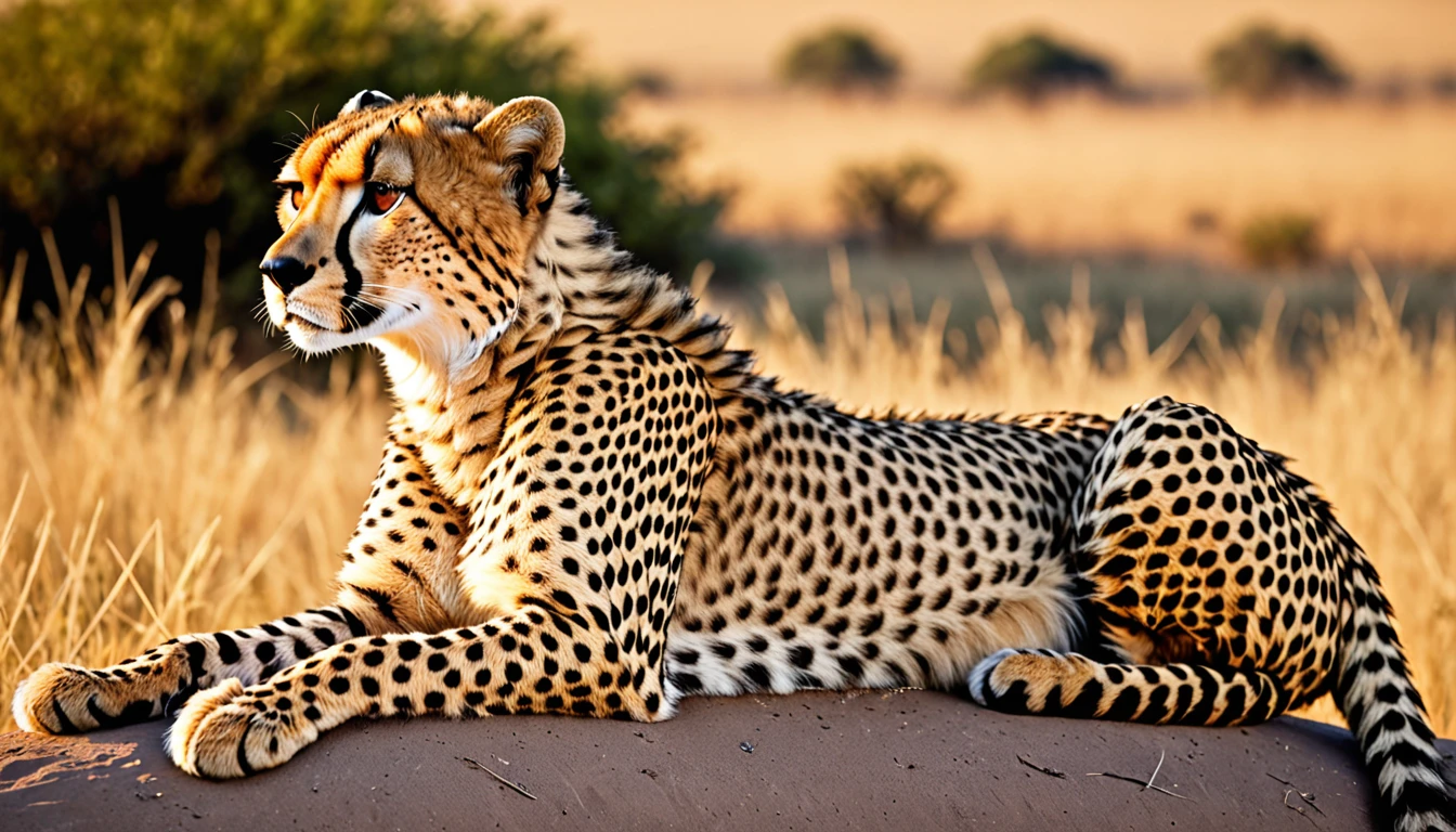 score_9, score_8_up, score_7_up, source_photo, photography, realistic, detailed, rating safe,  A Cheetah, leaning back,