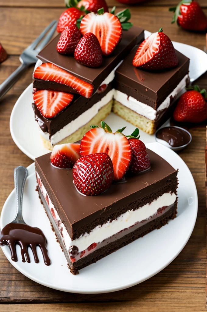 Chocolate and strawberry desserts