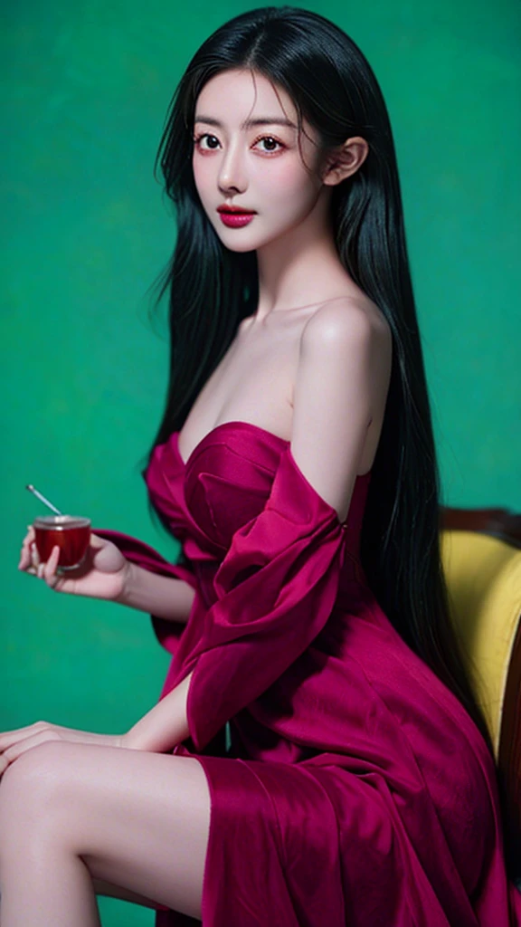 masterpiece, best quality, Wizard Tea , Red Cliff, Beautiful witch, Very detailed and realistic eyes, Happy, Energetic, rich and colorful,
