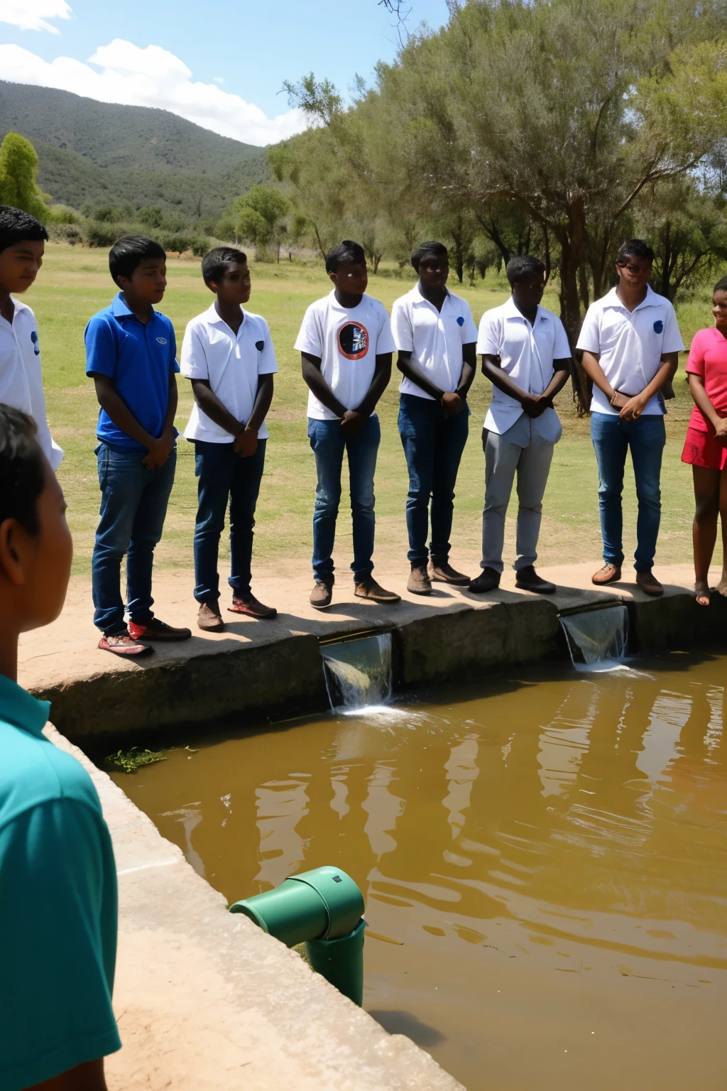 Young people participating in workshops on sustainable water management and sharing their knowledge with the community.