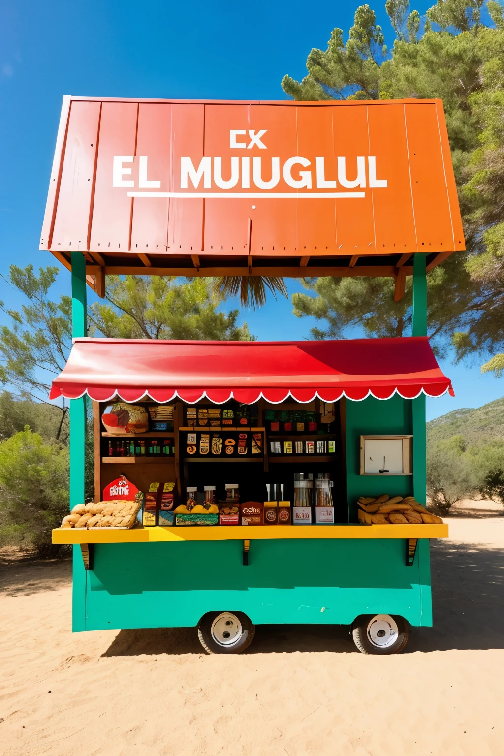 Make me a logo for a snack stand called El Miguelon
