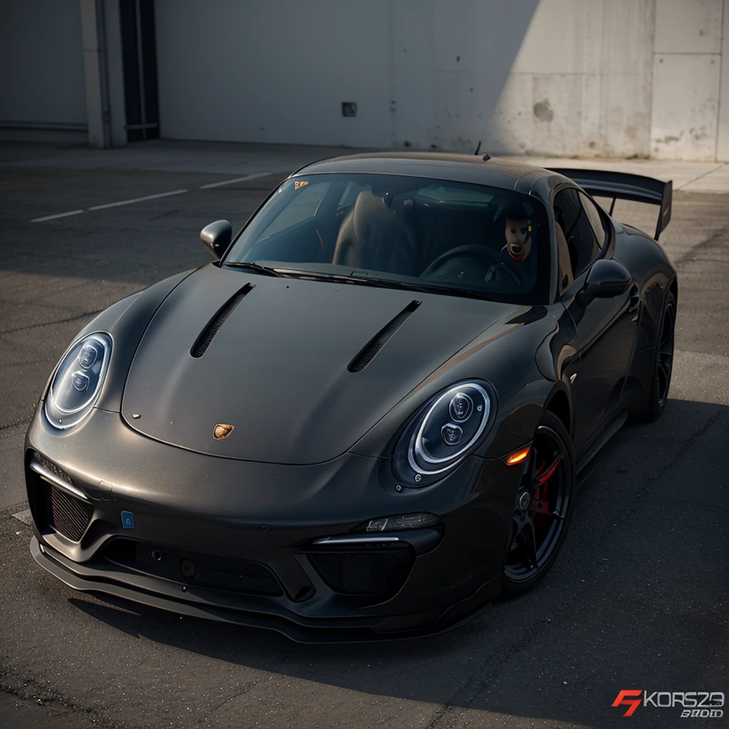 high quality porsche logo 3d, lots of detail 4k, background is made of forge carbon