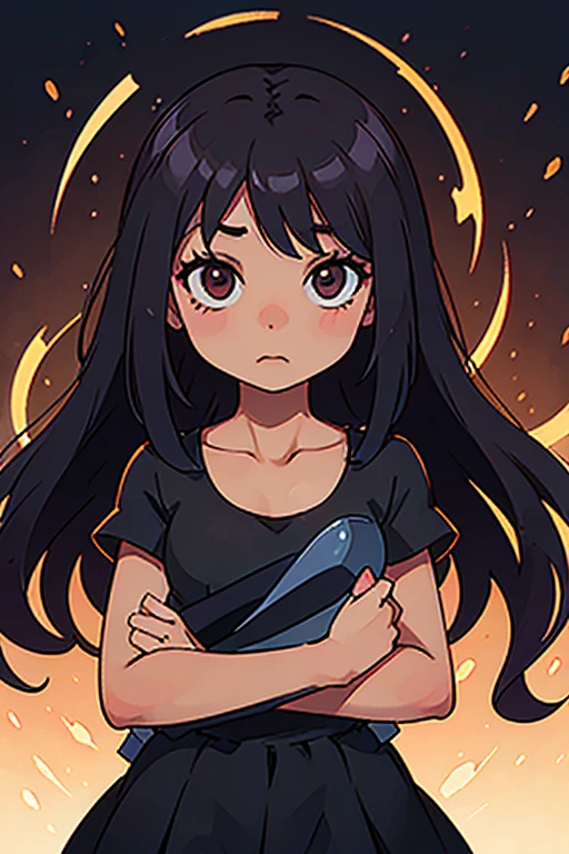 dark skin anime girl transparent background