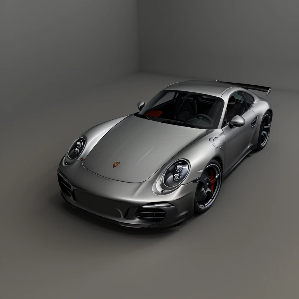 high quality ((porsche logo)) 3d, lots of detail 4k, background is made of forge carbon