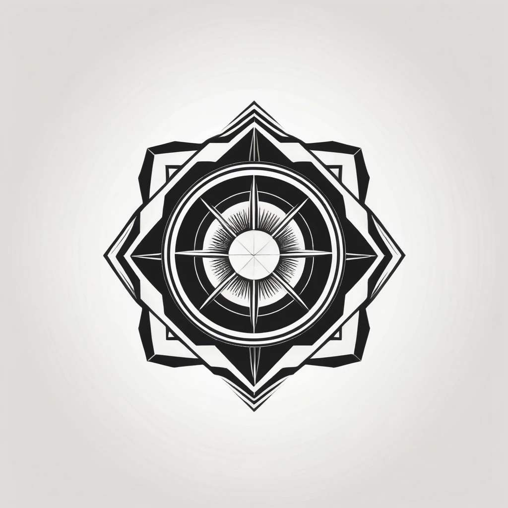 VINTAGE logo design. with a geometric style, flat, without color gradations, with neat shapes in black and white, monochrome