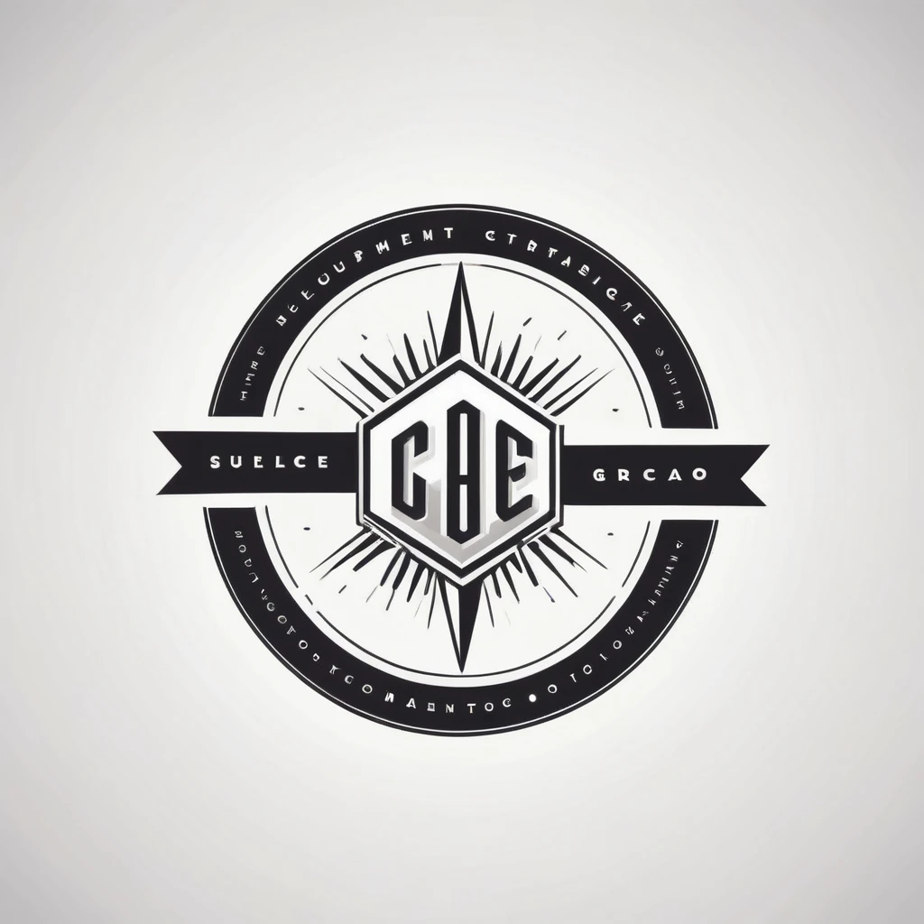 VINTAGE logo design. with a geometric style, flat, without color gradations, with neat shapes in black and white, monochrome