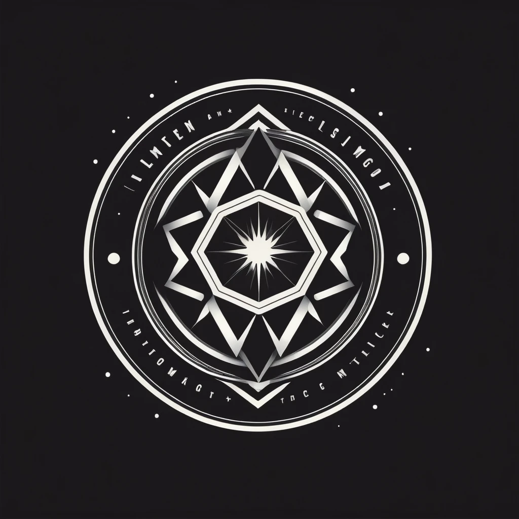 VINTAGE logo design. with a geometric style, flat, without color gradations, with neat shapes in black and white, monochrome