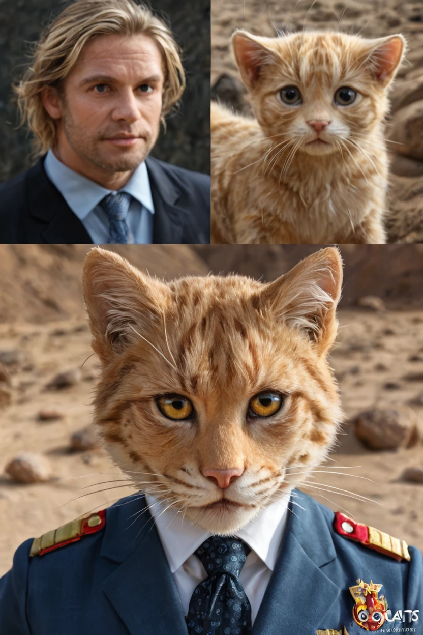 small, There are no humans in this world、The world of anthropomorphized cats、Iron Man Mark１Wearing a suit、Iron Man Mark1、prototype、The arc reactor emits blue light、desert、かわいいbornき物全身, Costumes,、 Fantasy art, Exquisite detail, An anthropomorphic, fat, furry tabby kitten with yellow eyes, Movie Scenes, Dramatic shot angles, , Realistic, born々Amazing cinematic photorealism, Action Portrait, 8K, detailed, Full Frame