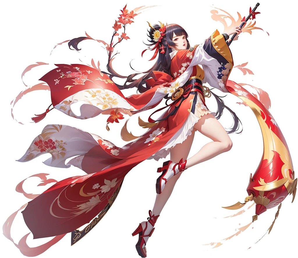 anime girl with a red and yellow dress and a red and white umbrella, onmyoji detailed art, onmyoji, keqing from genshin impact, zhongli from genshin impact, onmyoji portrait, by Yang J, cushart krenz key art feminine, ayaka genshin impact, ayaka game genshin impact