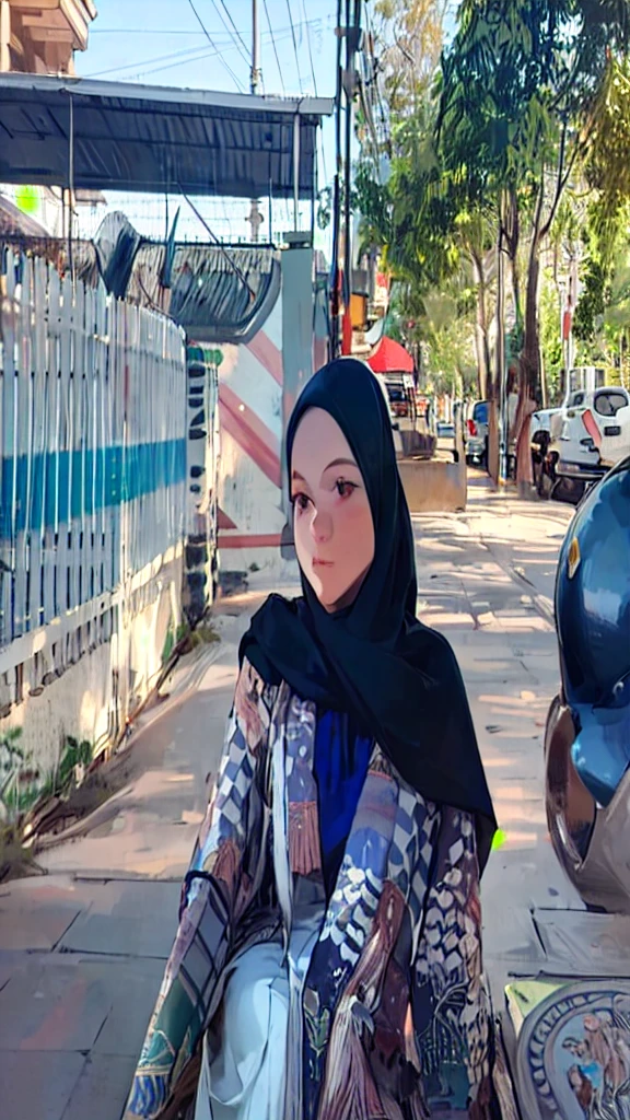 (masterpiece, best quality),1girl with long white hair sitting in a field of green plants and flowers, her hand under her chin, warm lighting, white dress, blurry foreground