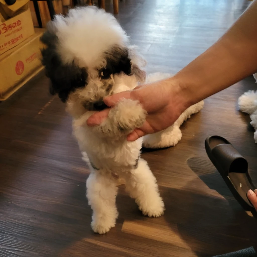 black and white poodle,Very lively,Love to jump around,Small dogs