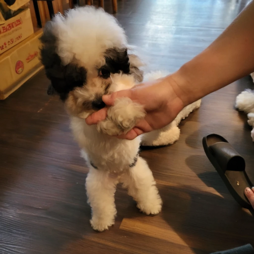 black and white poodle,Very lively,Love to jump around,Small dogs
