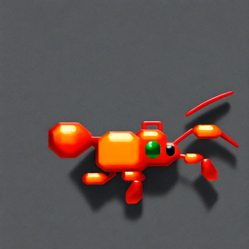 A top-down view of an ant designed in the 16-bit art style reminiscent of a Super Nintendo era game.