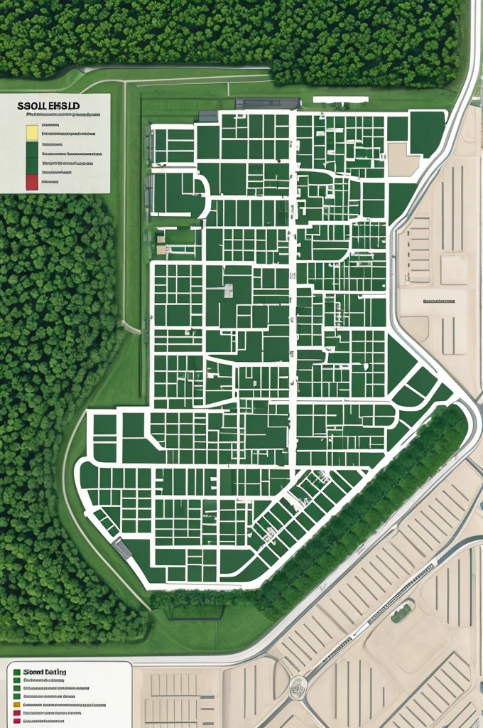 Sociology School Map There is a field in the middle of the green building.