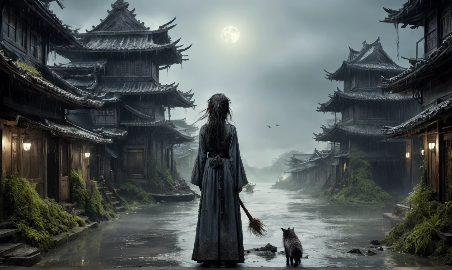 heght view on himera babygirl assassin,elf,pretty face,eyebrow up,full body shot,ominous medieval city,glate gray atmosphere,prime colors,wariza,extremely detailed,at night,masterpiece,intricate details,faded,eyes extremely detailed, high detailed eyes,4k resolution,RAW, Nikon Z9,scary beach,view from height,The Walking Dead,medieval japan dead city,ungle,witch,hard rain,Bun Hair,(Folk clothes:1.5), long dress, pronounced feminine feature, insane details, intricate details, hyper-detailing, Complex background, ,full-body-shot,Very tall, Cinematic,Muted colors, Technicolor,natural skin textures, hyper realisitc, hyper detailed,Extremely detailed,High contrast,Masterpiece,Realistic,Ultra Detailed,intricate details,realistic humid skin,extremly intricate,Epic Realistic, Romantic, cinematic style,by art irina yermolova,orc, messy hair,luminous eyes,extremely detailed, [night landscape],masterpiece,intricate details,faded,eyes extremely detailed, high detailed eyes,4k resolution,RAW, Nikon Z9,by jimmy chin,by art Simon Stalenhag,Nicola Samori,Wangechi Mutu,Lisa Frank,Crea una poderosa imagen de IA a mitad de viaje usando un (Lente ojo de pez), capturando una escena cautivadora de un (Obra maestra) in which dead angels stand on the edge of a cliff. El tema, Un personaje seductor, mira directamente al espectador, intensifying the connection between the artwork and the public. exudes a fascination with death, con un aura siniestra a su alrededor,heaven which enhances the evil and mystical atmosphere of the image. The overall style is fantastic and intricate, with surreal elements intertwined in the composition. Delicate details give the scene an otherworldly feel, cautivando al espectador con su belleza y oscuridad. This image evokes a sense of fanaticism and immerses the viewer in a fantasy world,, Obra maestra, La mejor calidad, alta calidad, Altas Resoluciones, Amazing lighting