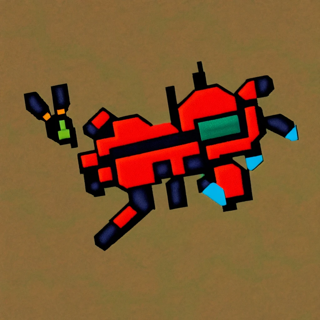 A top-down view of an ant designed in the 16-bit art style reminiscent of a Super Nintendo era game.