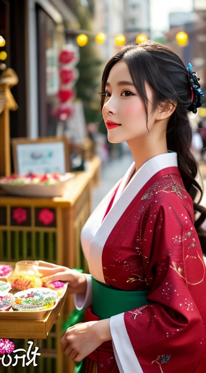 Tabletop、Highest quality、Very detailed、Girl in kimono、new year japan